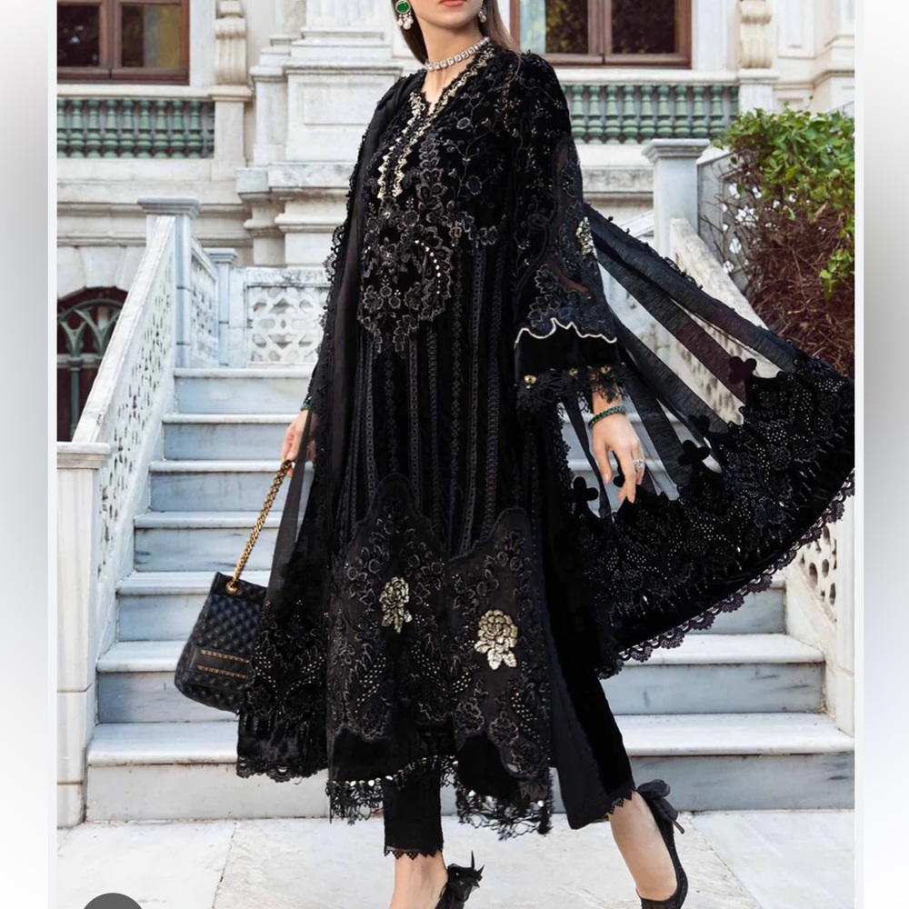 Maria b three piece winter linen collection dress